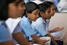 Children learn Meditation at School in India